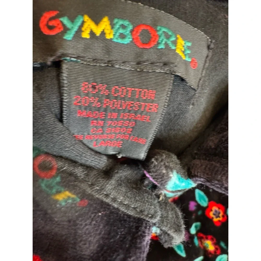 Gymboree Vintage Holiday‎ Christmas Velvet Black Floral Top Rainbow Tag 6
